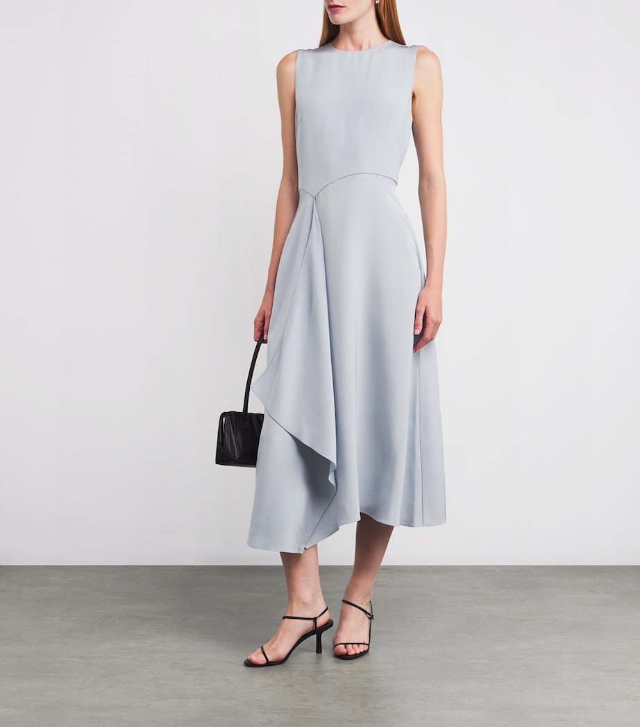 Adam Lippes Blue Silk Crepe Lynn Midi Dress