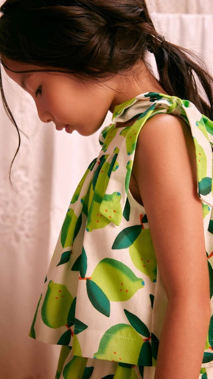 Fábula - Printed cotton top and shorts set