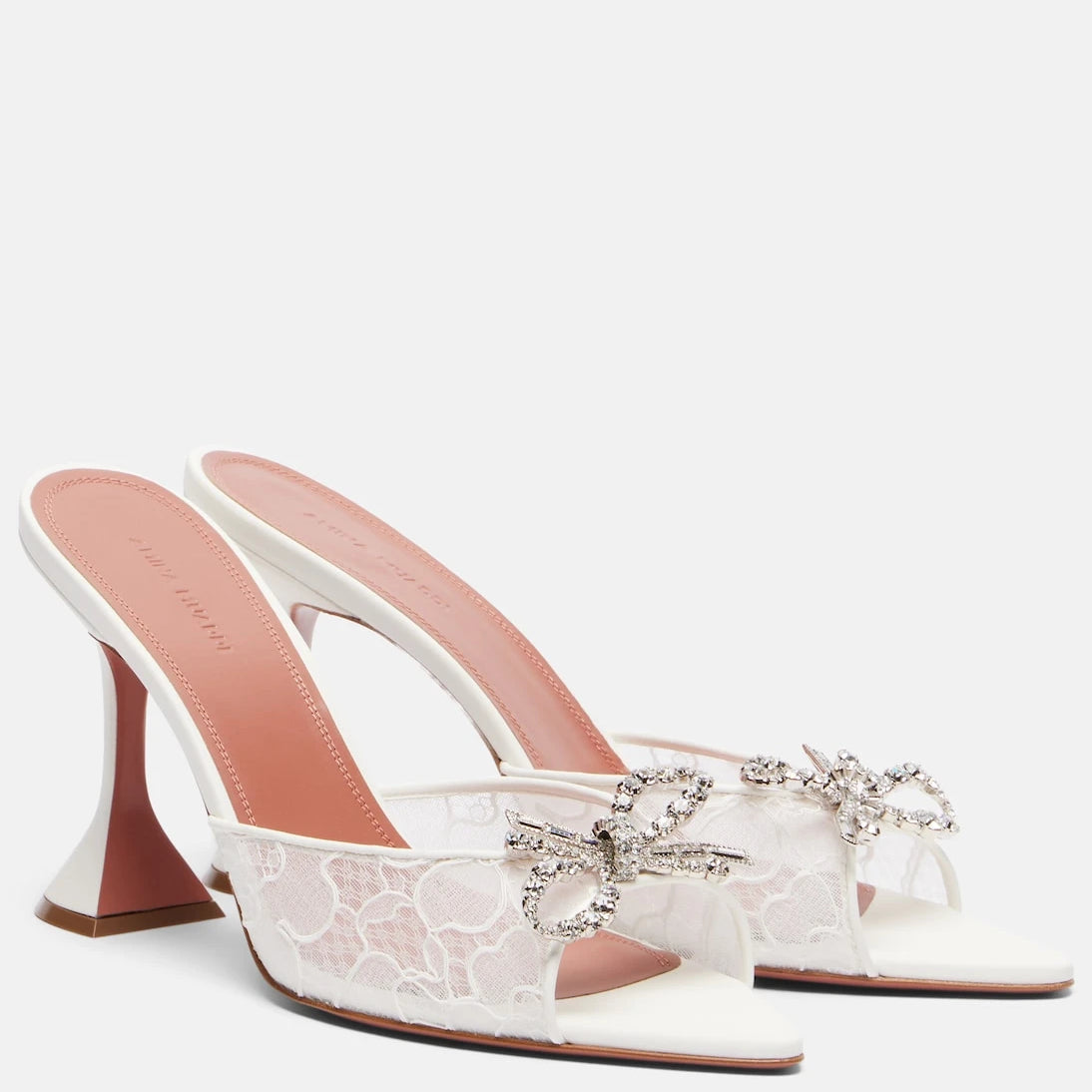 Amina Muaddi - Rosie embellished lace mules