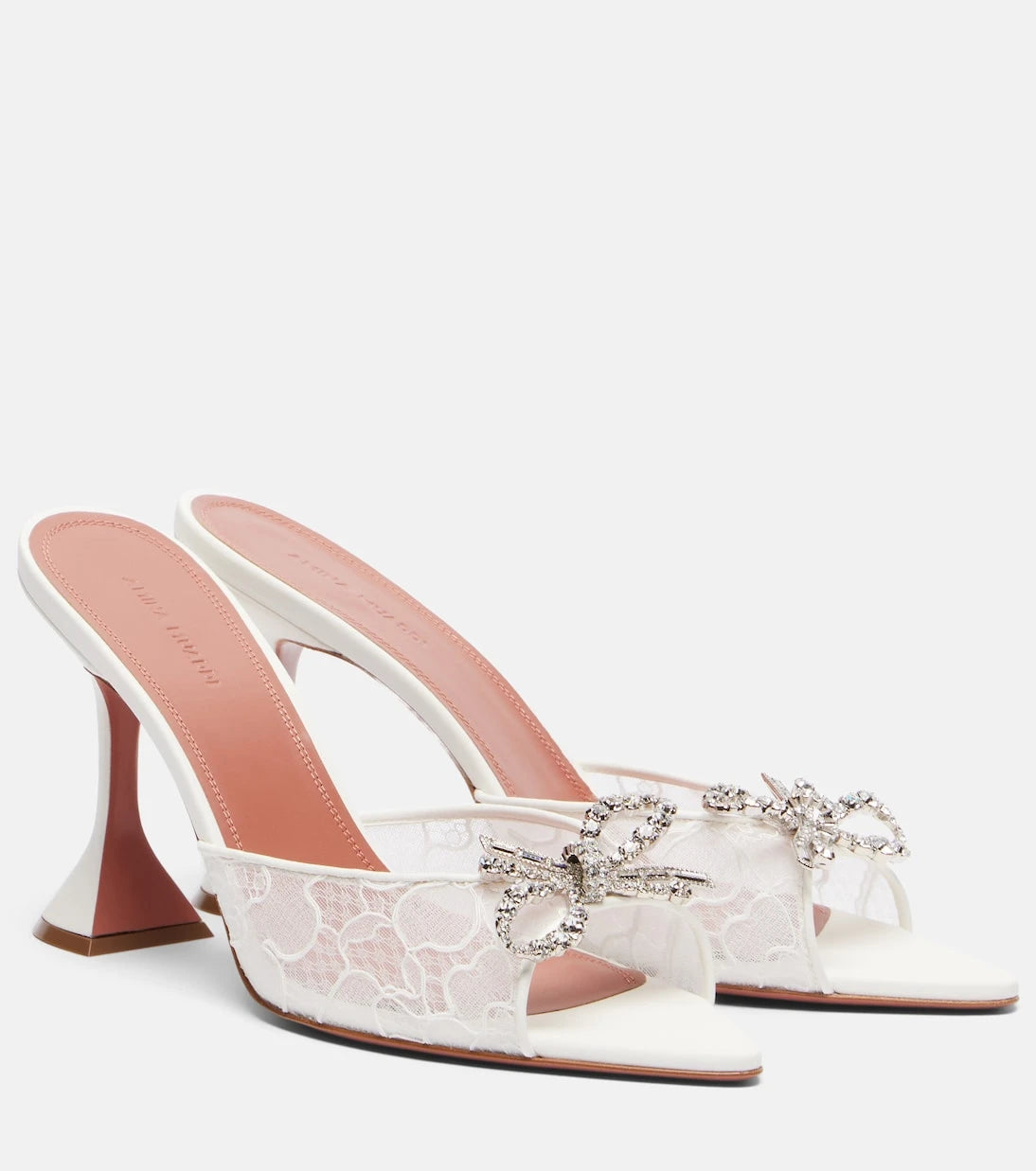 Amina Muaddi - Rosie embellished lace mules