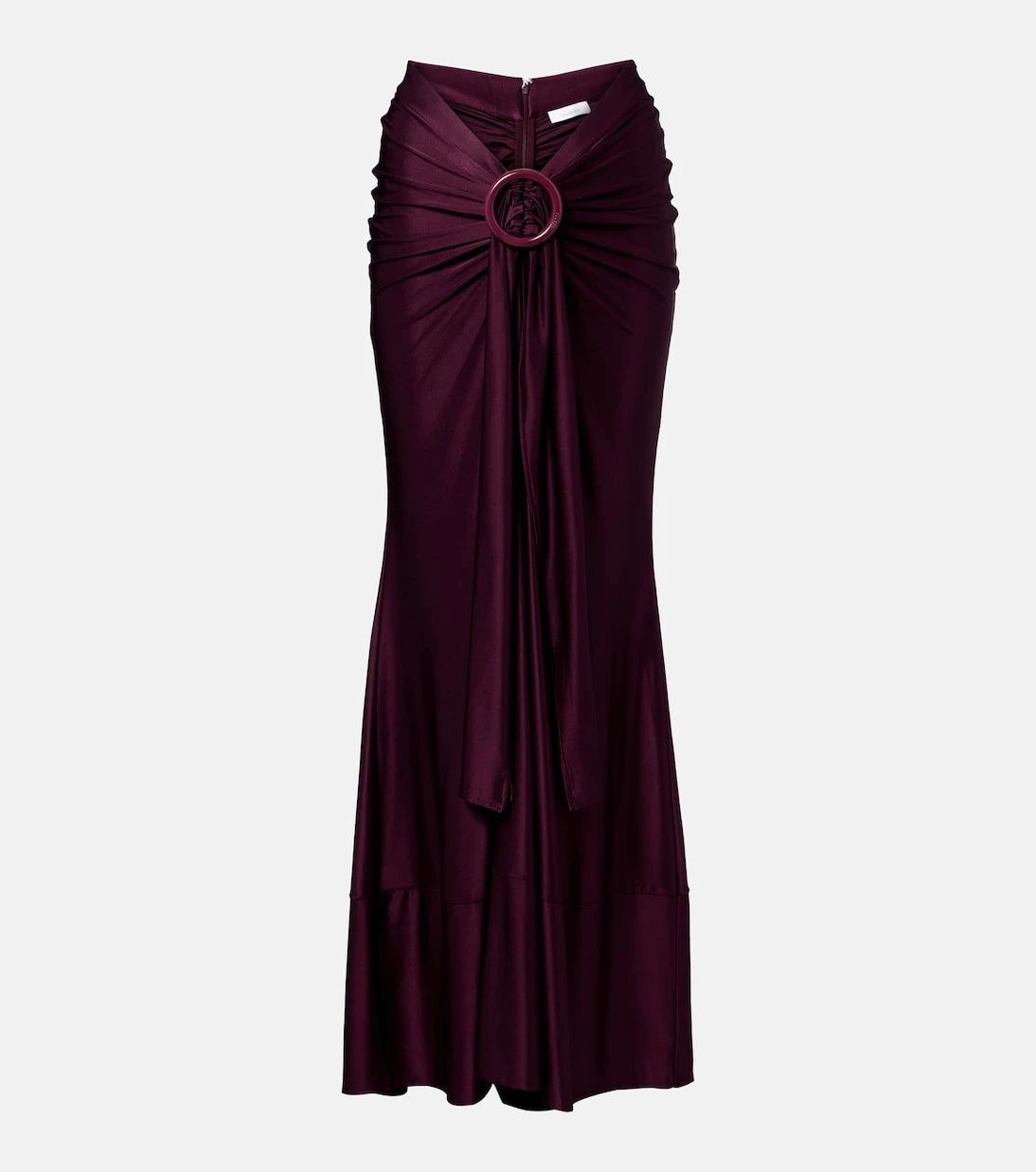 Rabanne - Gathered satin maxi skirt