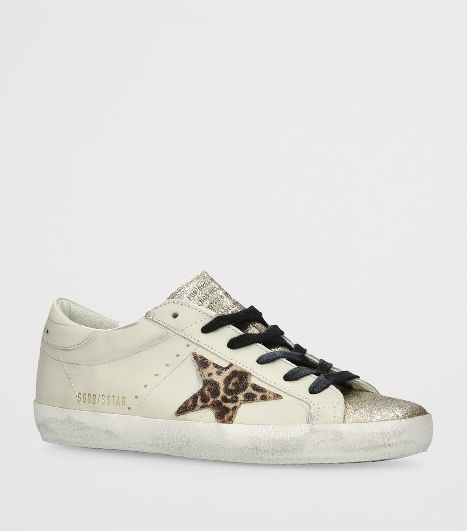 Golden Goose Beige Leather Super-Star Sneakers