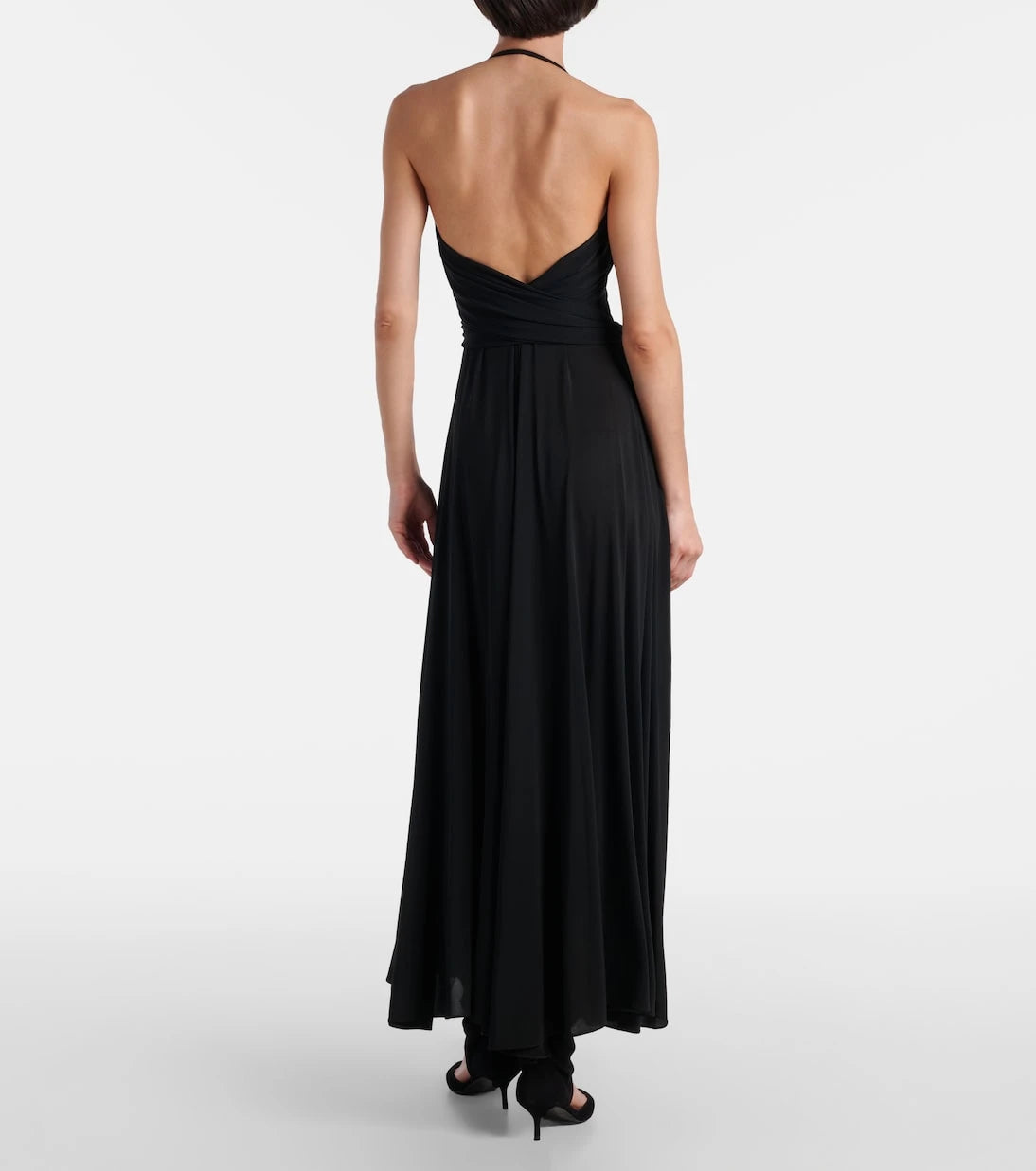 Alaïa - Cross draped gathered maxi dress