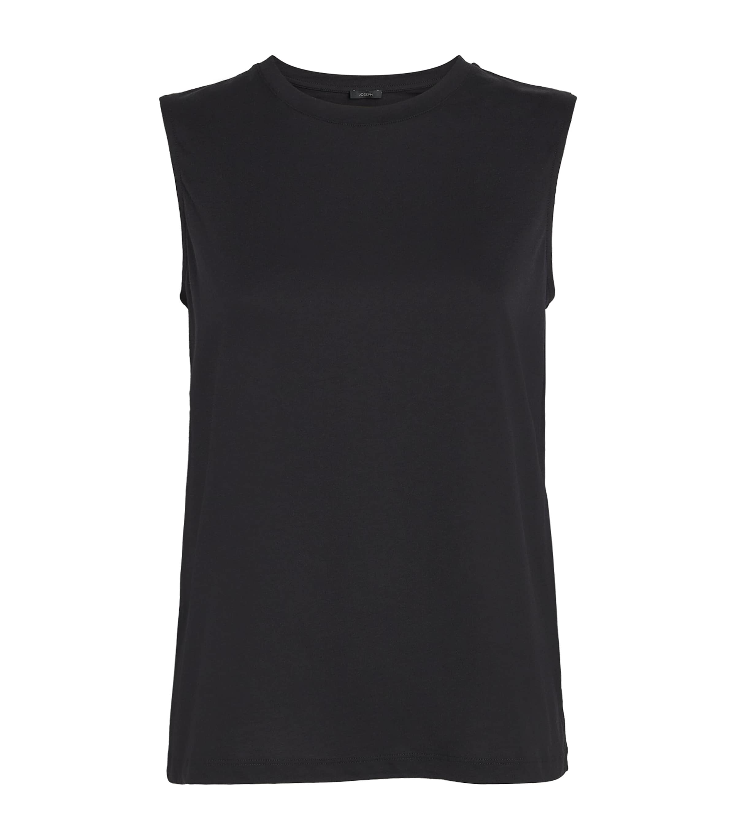 Cotton-Silk Tank Top BLACK