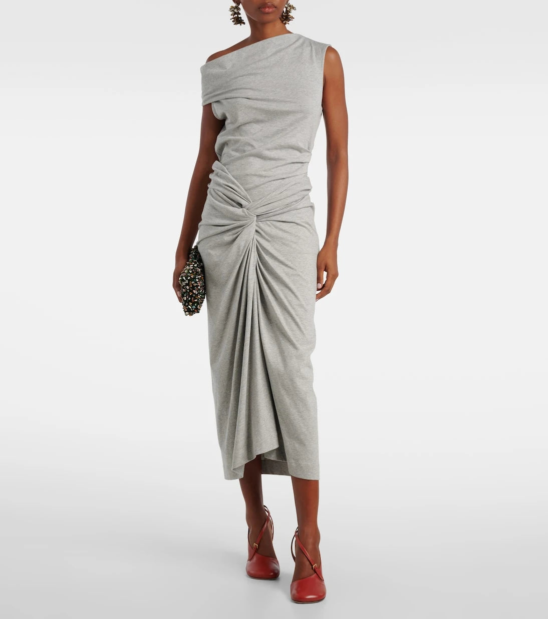 Dries Van Noten - Draped cotton jersey top