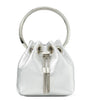 Jimmy Choo Silver Micro Bon Bon Top-Handle Bag