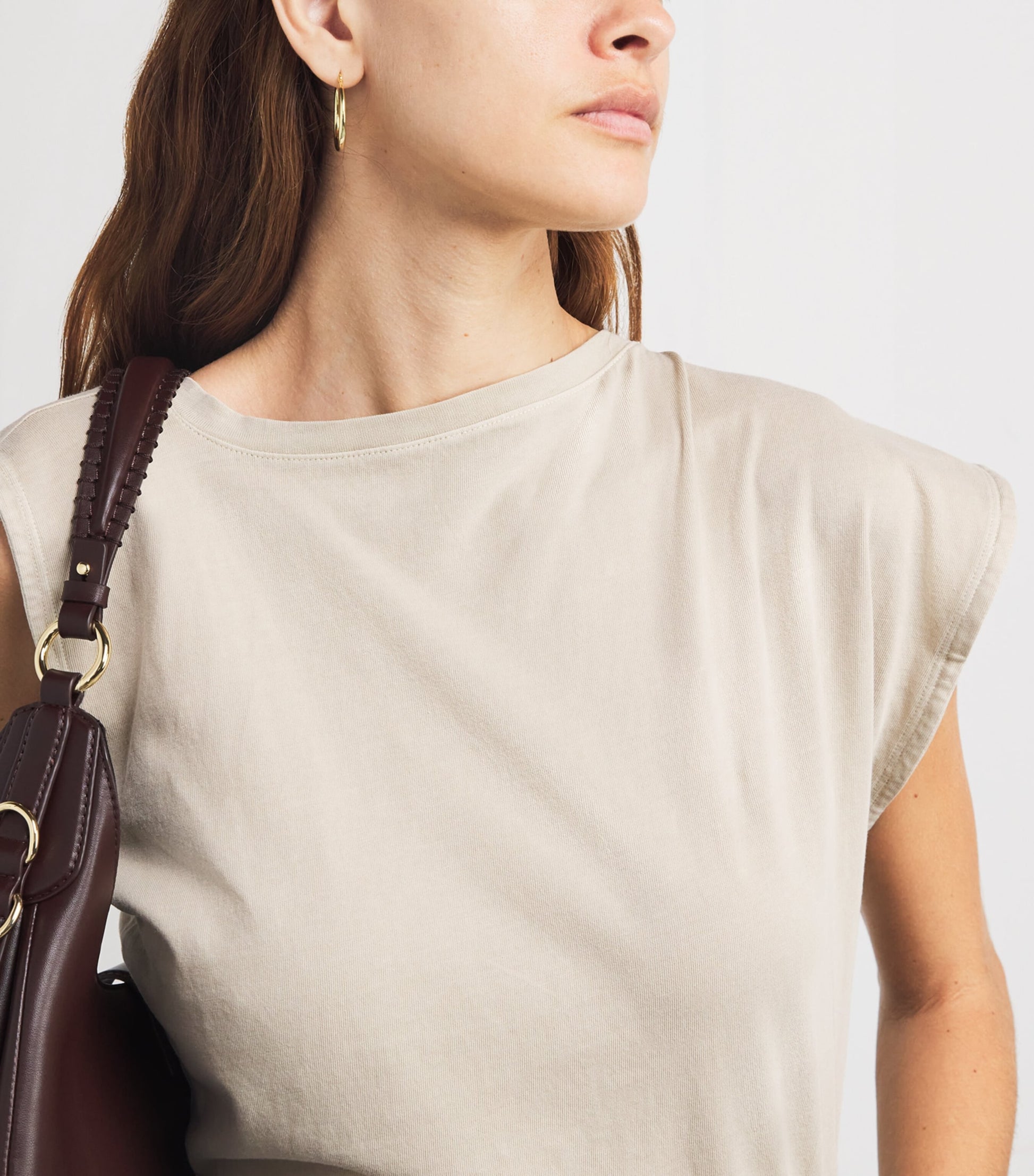 AGOLDE Beige Organic Cotton Beth T-Shirt