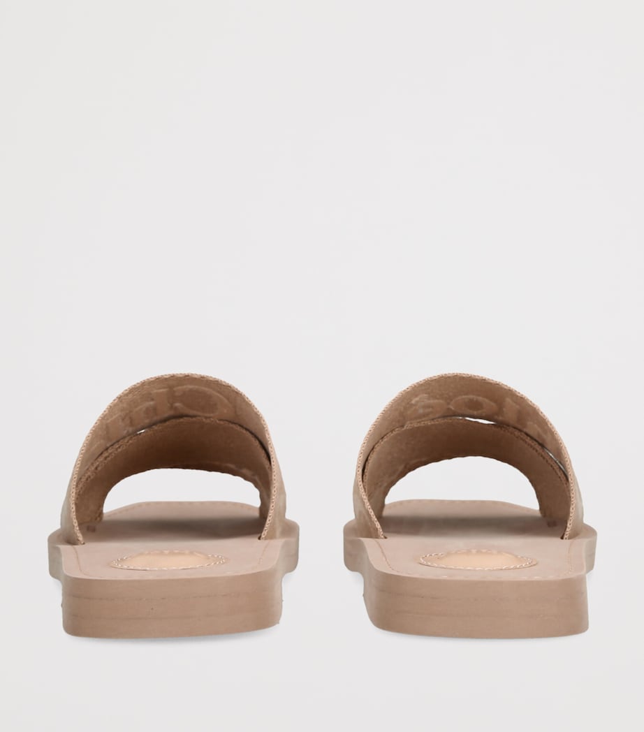 Pink Canvas Jacquard Woody Sandals