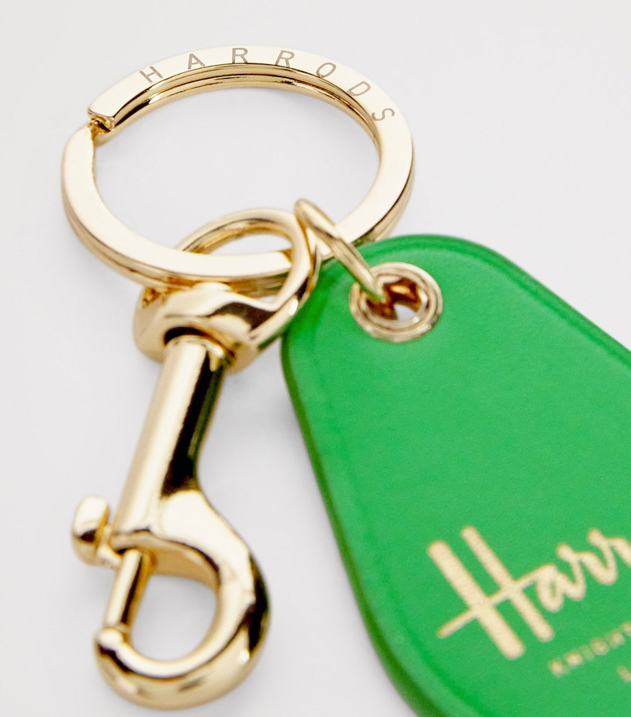 Green Leather Private Jet Keyring