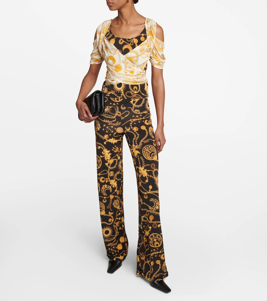 Marine Serre - Draped printed cutout top