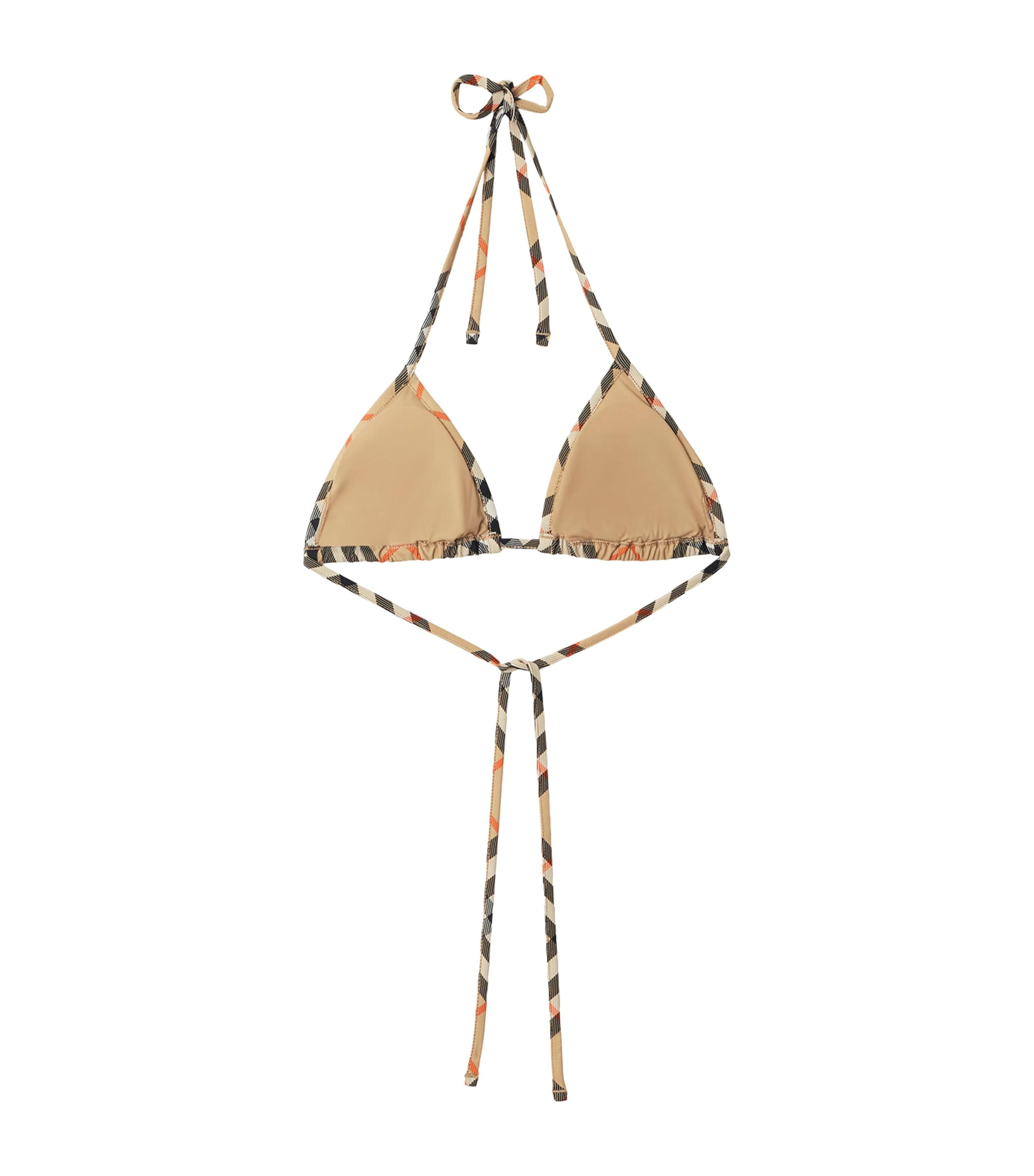 Yellow Check Bikini Top