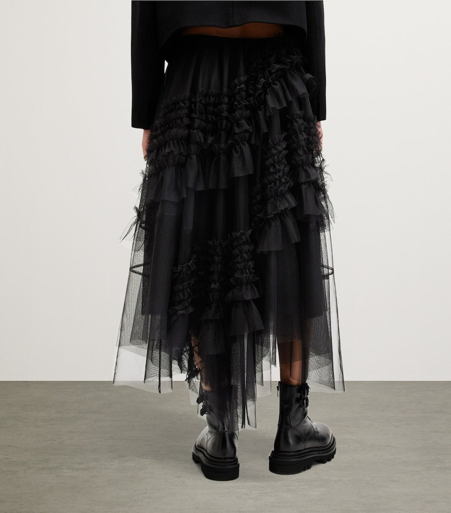 Black Tulle Jen Midi Skirt