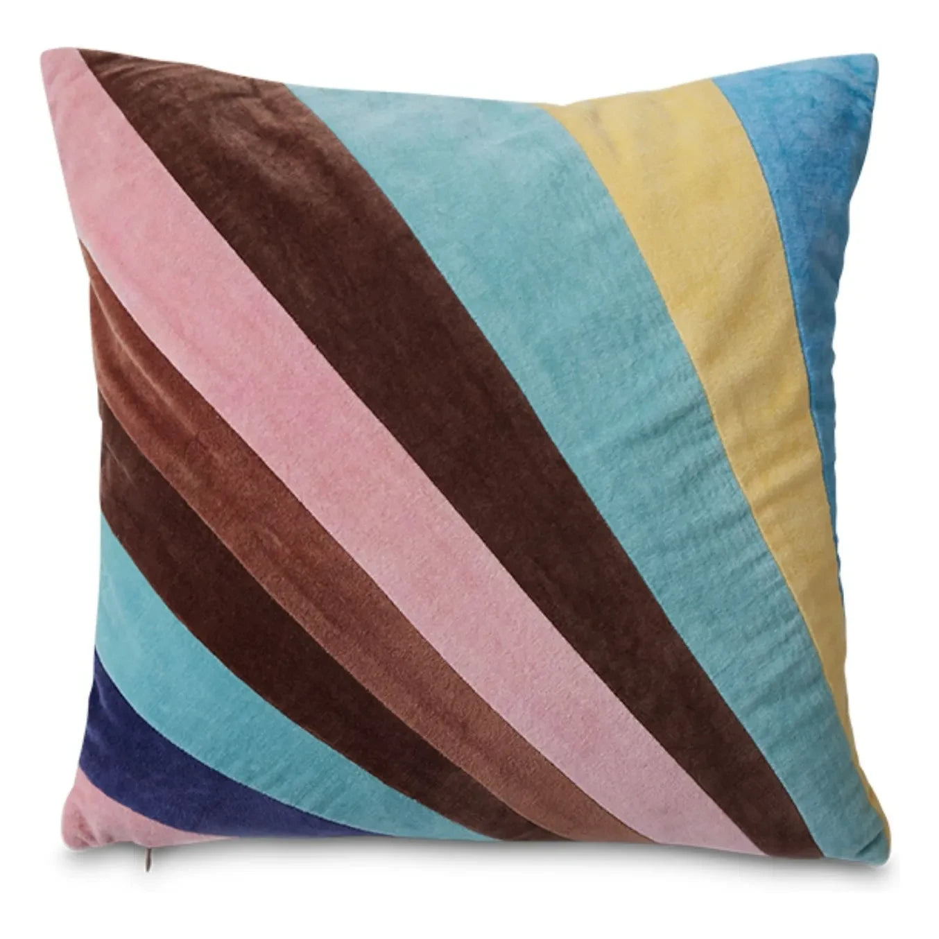 HKliving - Striped velvet cushion | Pink