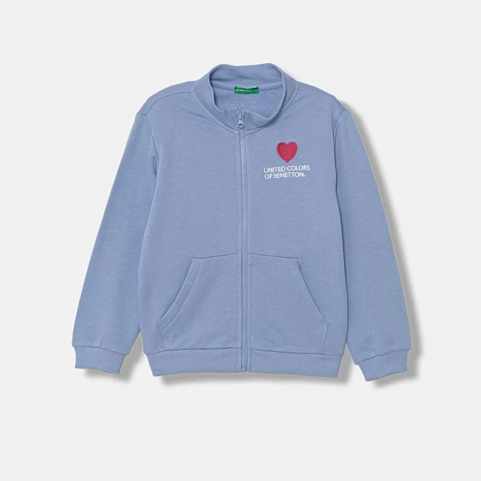 United Colors of Benetton fermuarlı çocuk pamuklu sweatshirt