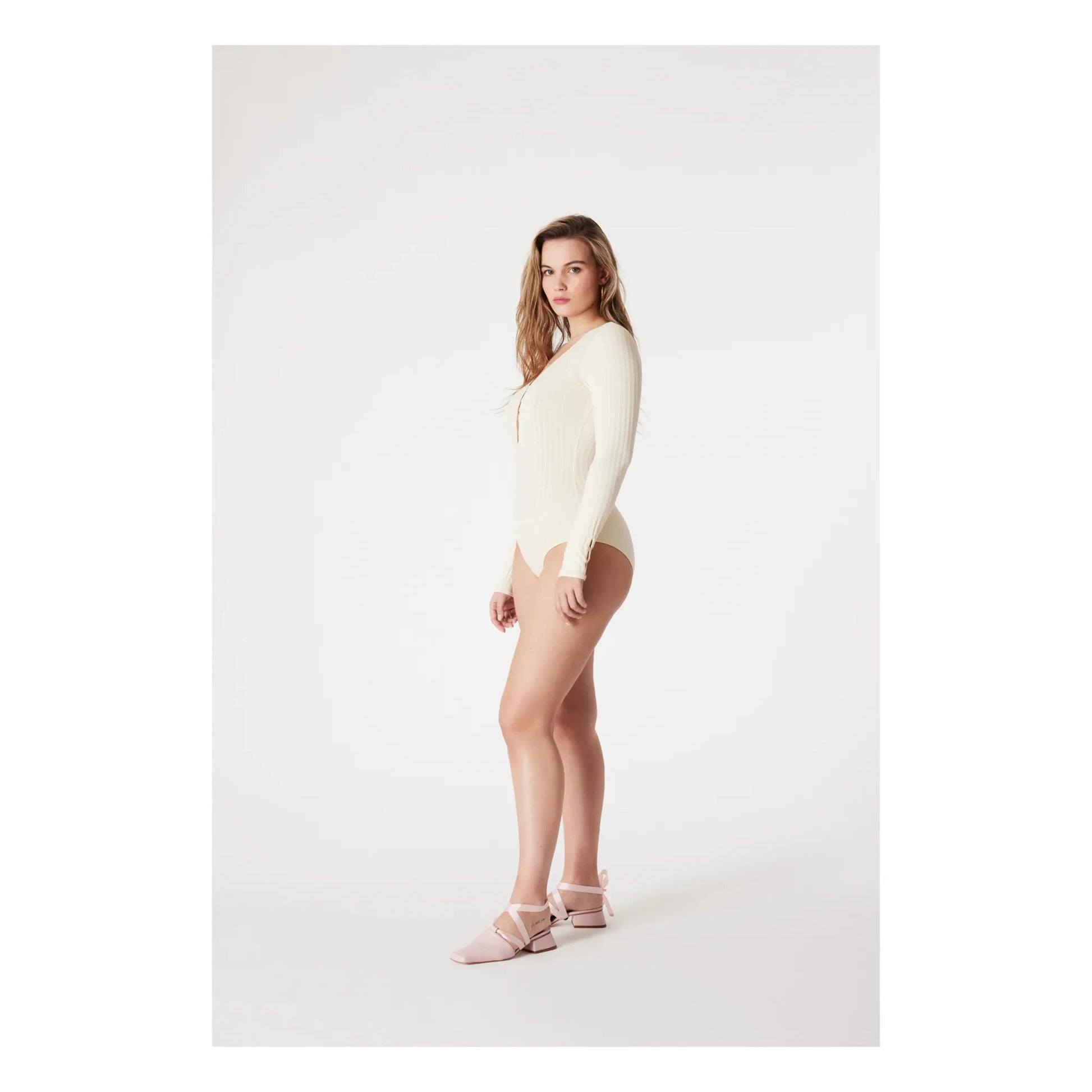 Icone - Claudia Organic Cotton Ribbed Bodysuit | Ecru