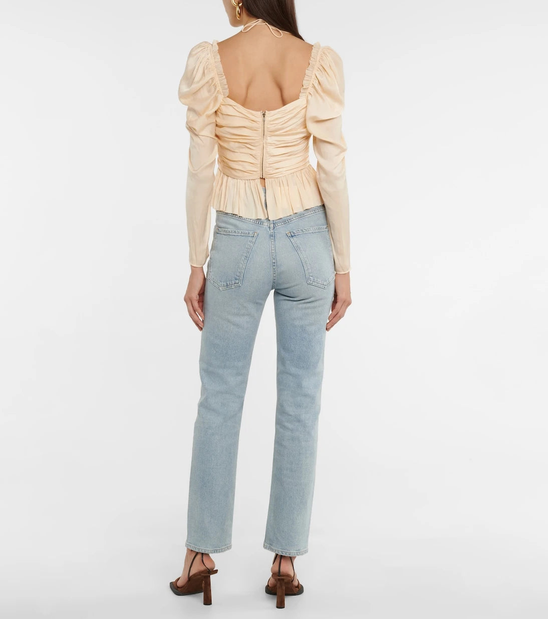 Ulla Johnson - Mirelle ruched satin halterneck top