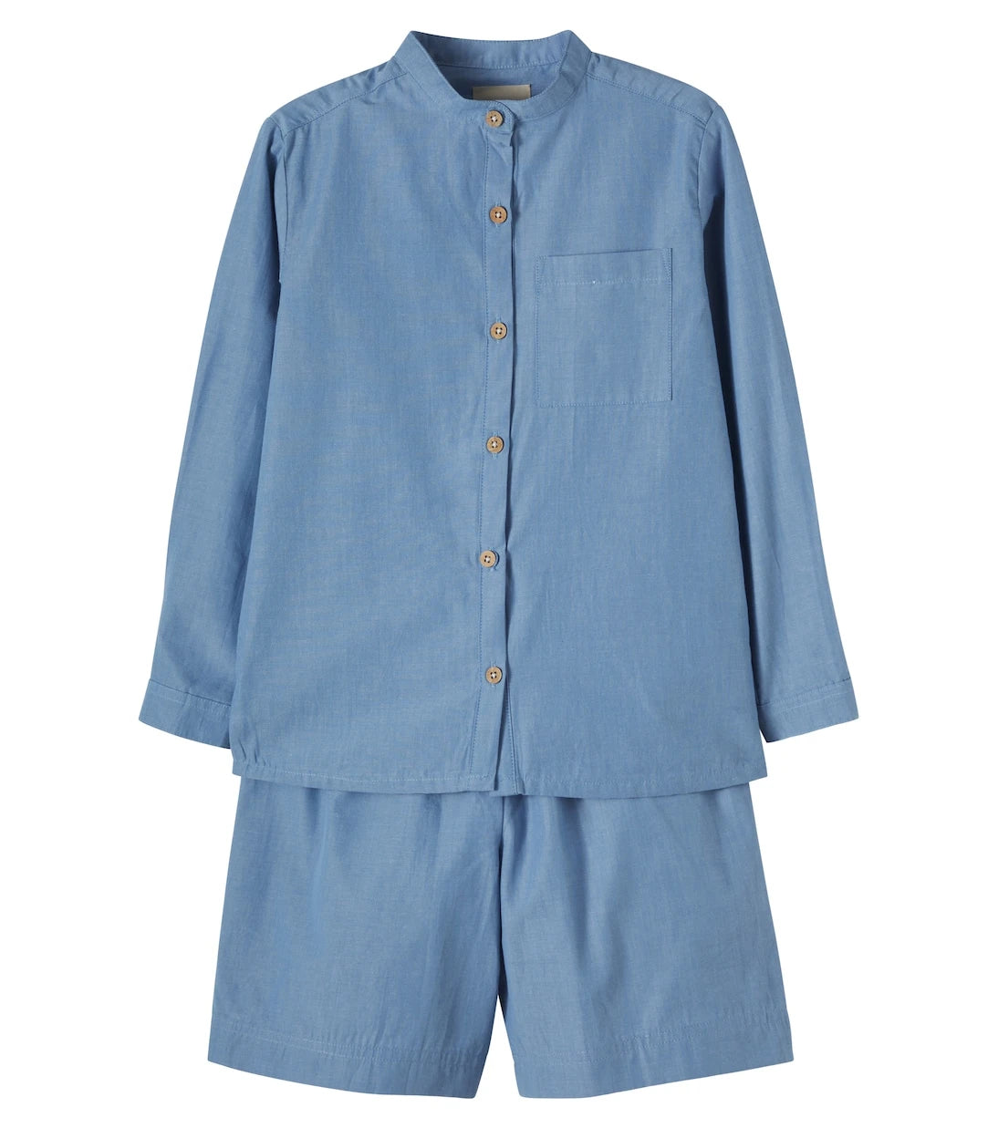 Wheat - Cotton chambray shirt and shorts set