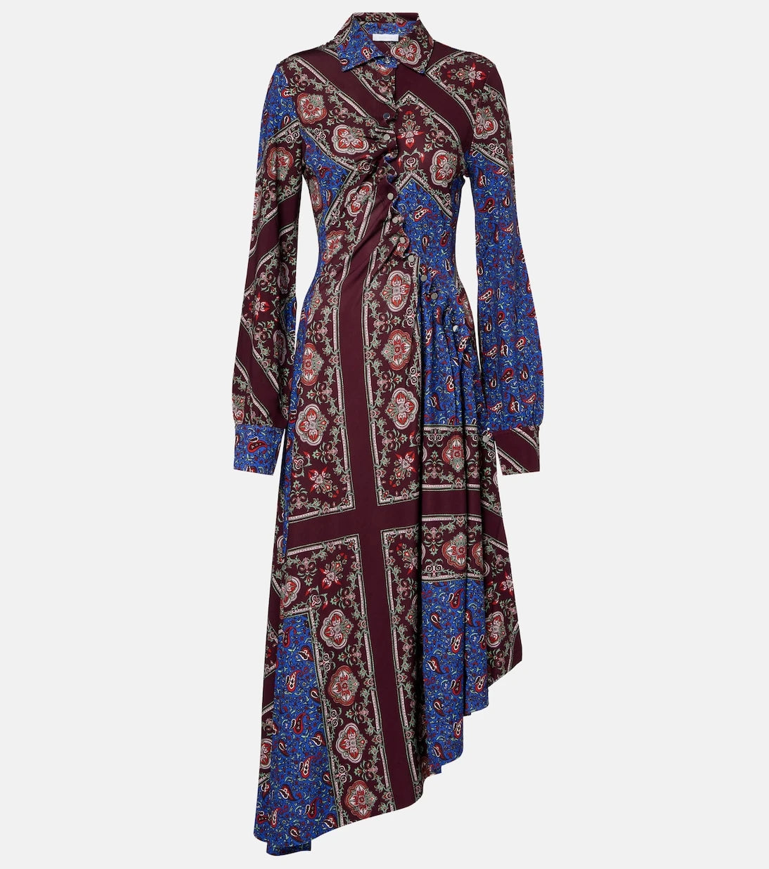 Rabanne - Asymmetric paisley printed midi dress