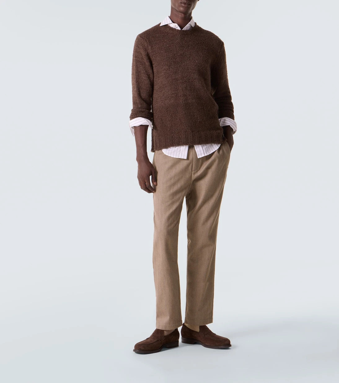 Frescobol Carioca - Oscar herringbone cotton-blend straight pants