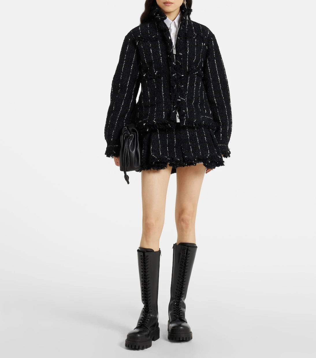 Sacai - Striped tweed jacket