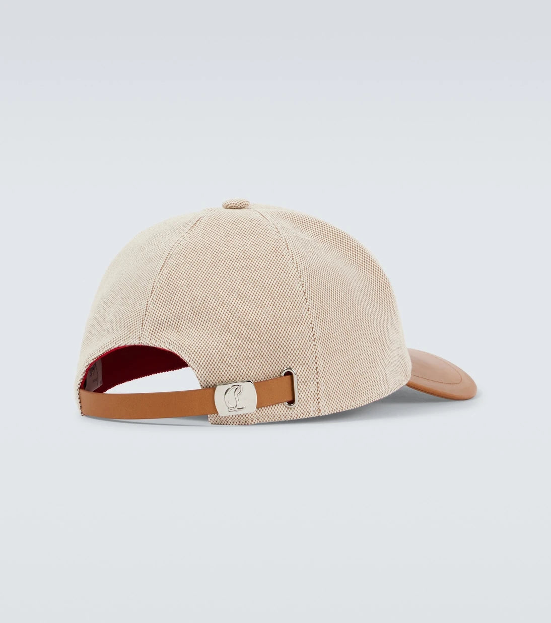 Christian Louboutin - Leather-trimmed cotton baseball cap