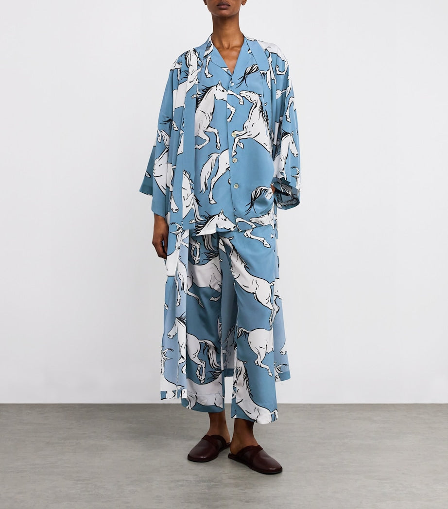 Blue Silk Amaya Cordelia Robe