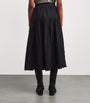 DÔEN Black Organic Cotton Sebastiane Midi Skirt