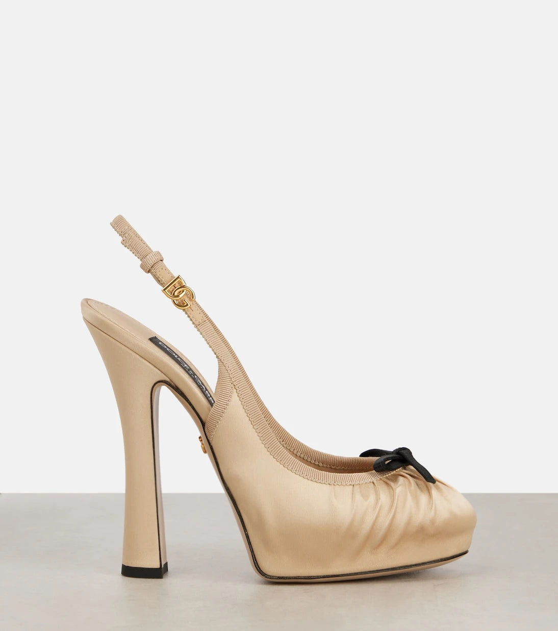Dolce&Gabbana - حذاء Vally Slingback بكعب سميك من الساتان