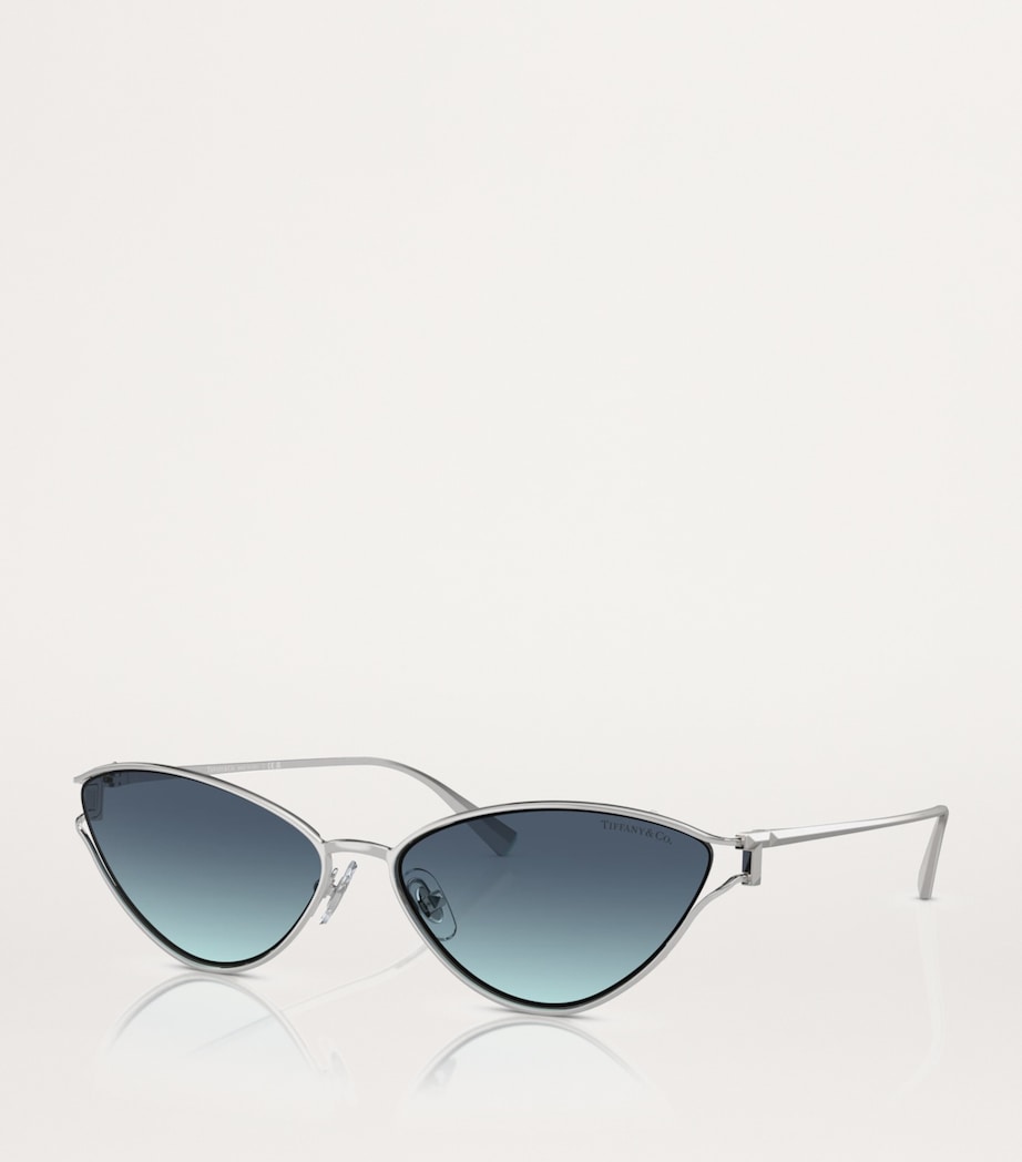 Tiffany & Co. Silver Metal Cat Eye Sunglasses
