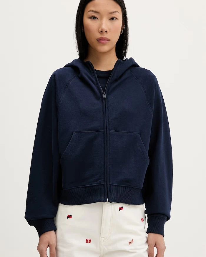 Tommy Jeans fermuarlı kadın pamuklu sweatshirt