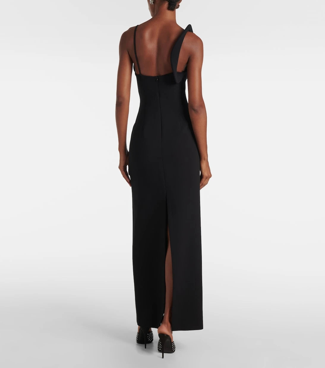 Magda Butrym - Floral-appliqué wool-blend gown