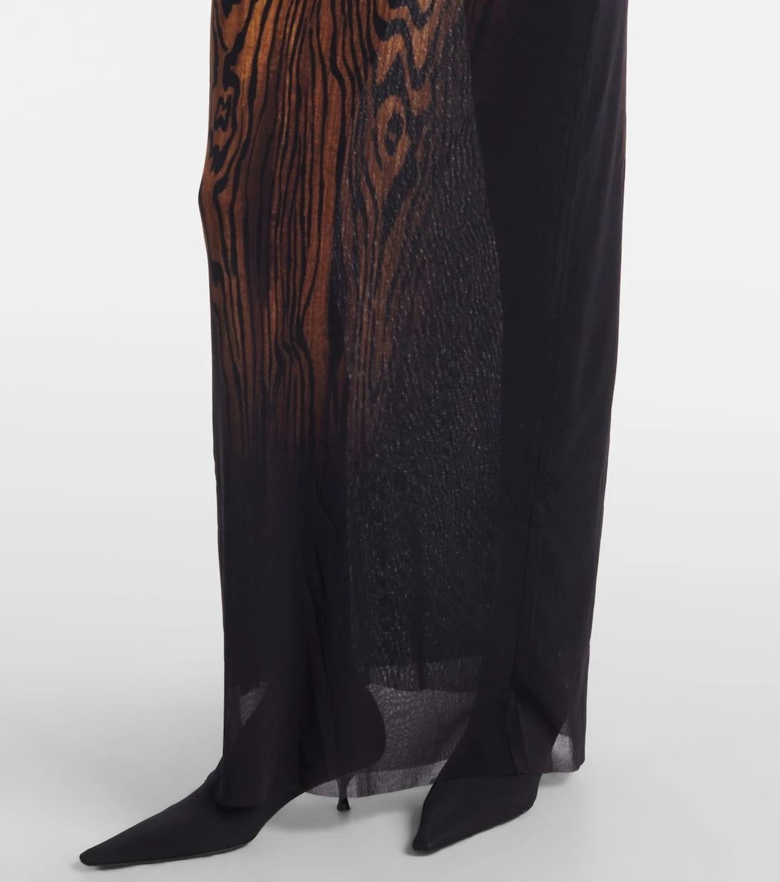 Jean Paul Gaultier - Wood printed mesh maxi dress