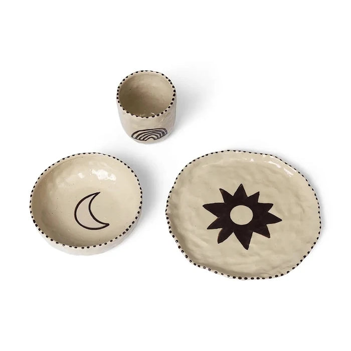 Детски комплект за закуска ferm LIVING Naive Ceramic Set (3 броя)