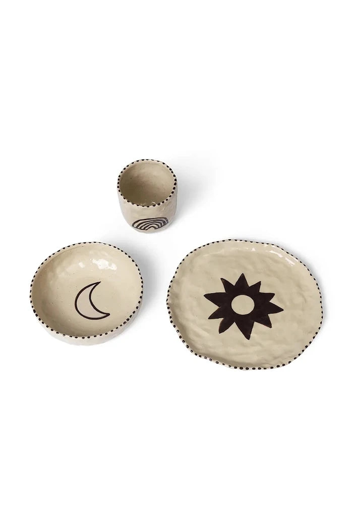 Детски комплект за закуска ferm LIVING Naive Ceramic Set (3 броя)