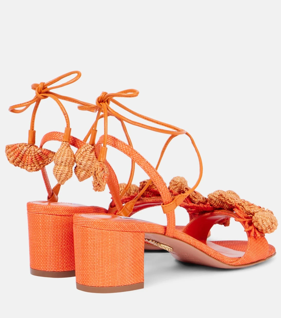 Aquazzura - Marea 50 appliqué leather-trimmed sandals