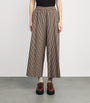 Weekend Max Mara Purple Virgin Wool-Cotton Houndstooth Trousers