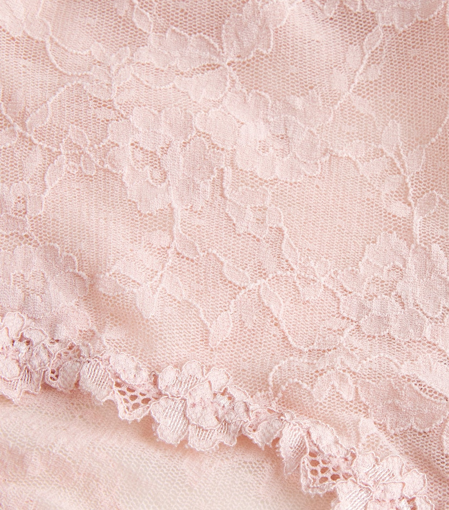 Skims Pink Stretch-Lace Boyshorts