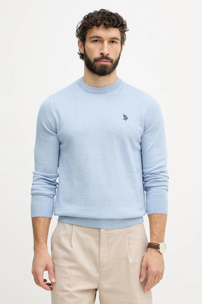 U.S. Polo Assn. пуловер мъжки от памук DHM KNIT