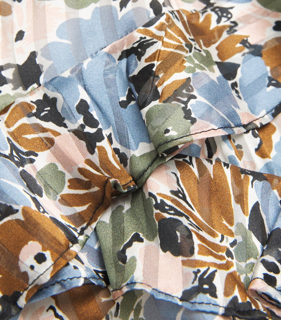 Veronica Beard Multi Silk Floral Avenel Midi Dress