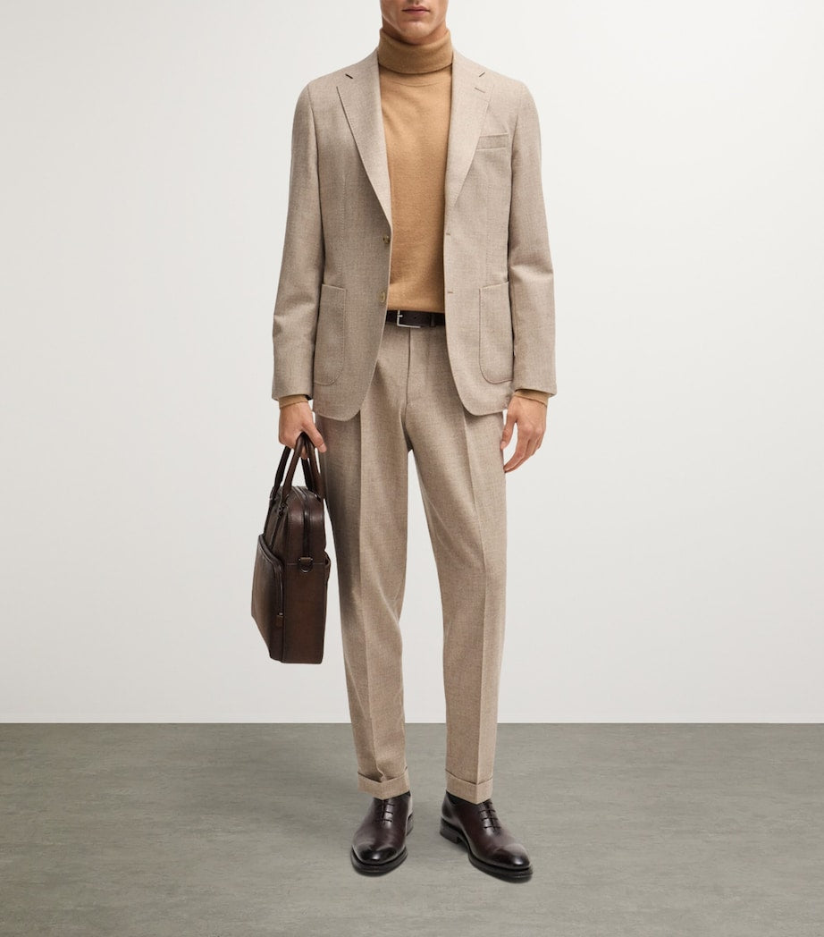 Beige Cashmere Rollneck Sweater