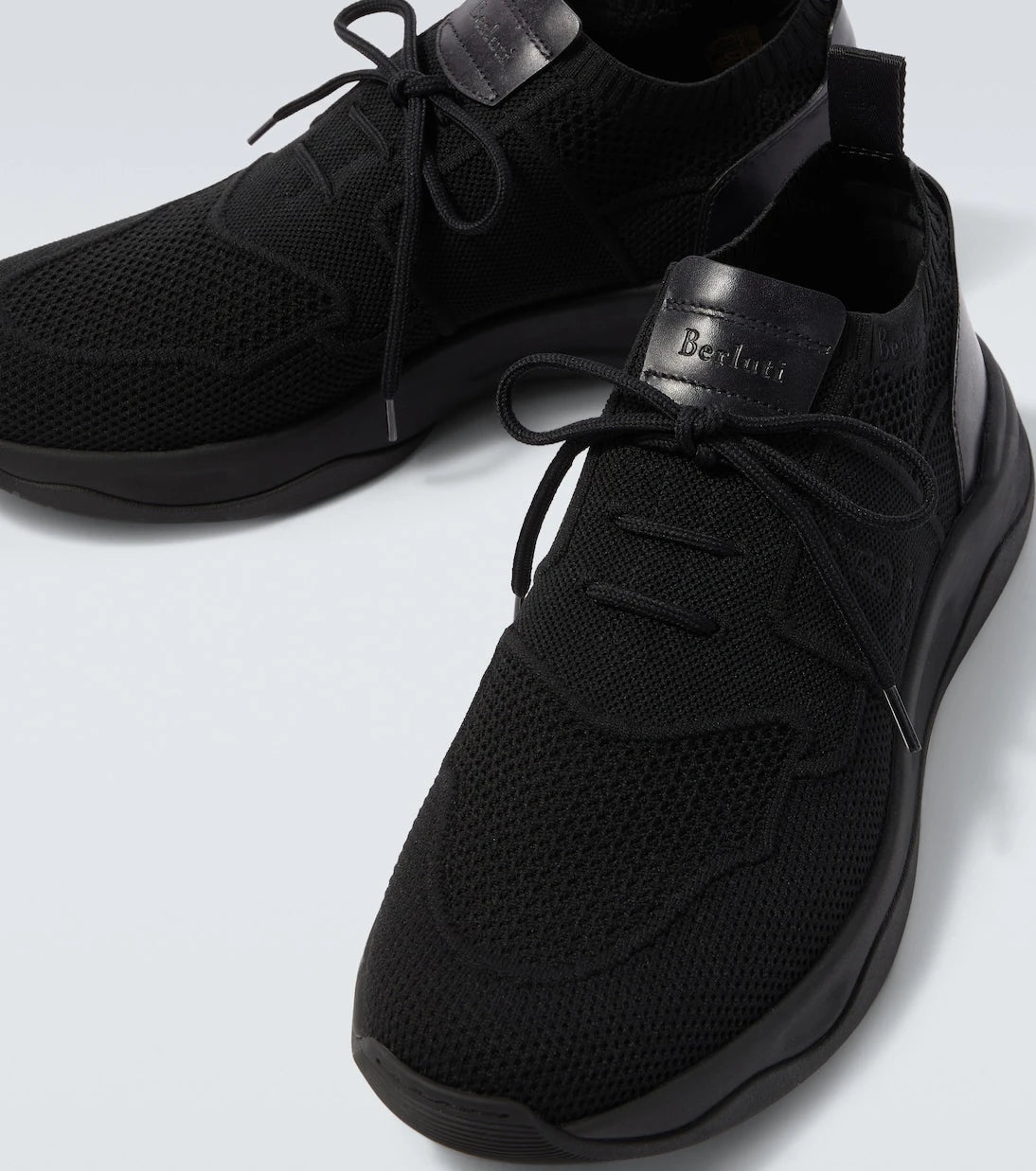 Berluti - Shadow leather-trimmed sneakers