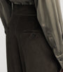 Green Corduroy Wide-Leg Trousers