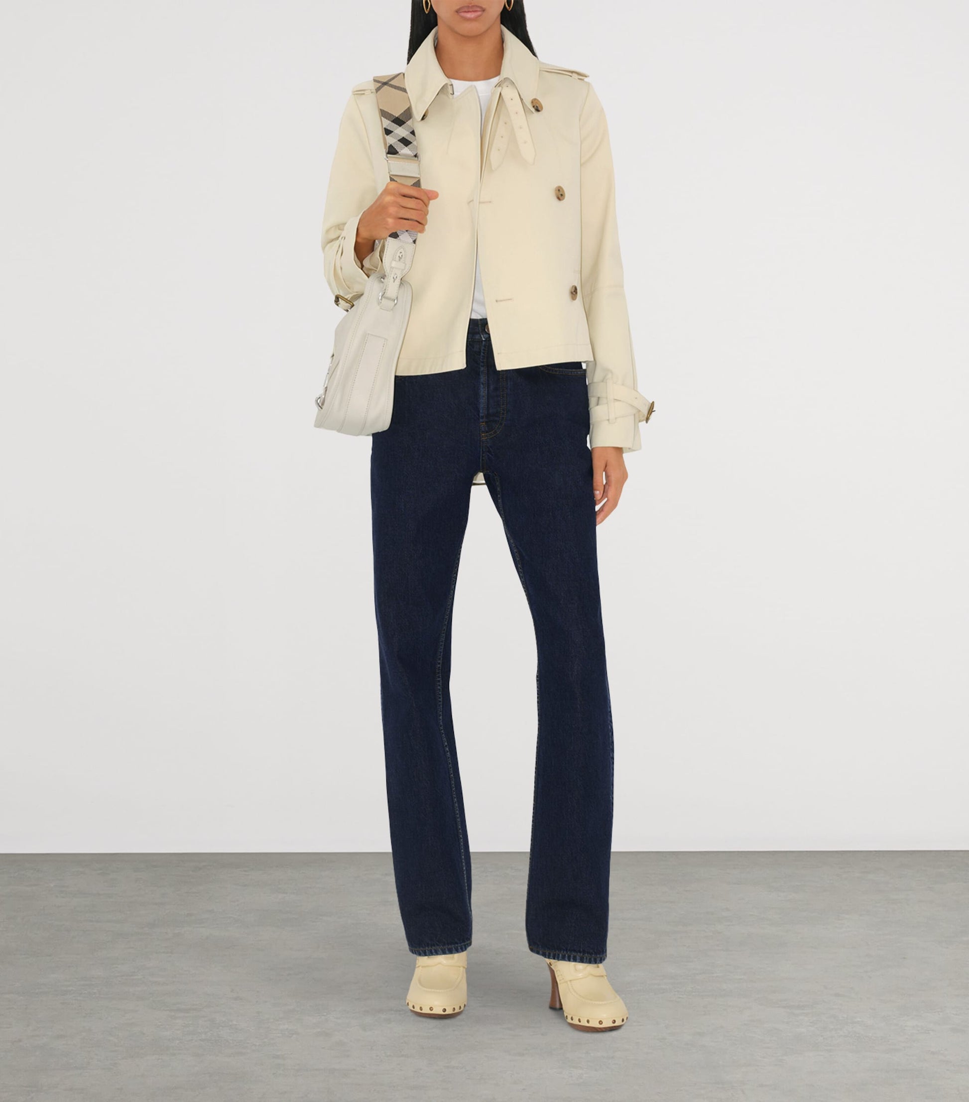 Burberry Small Calf Leather B Clip Messenger Bag