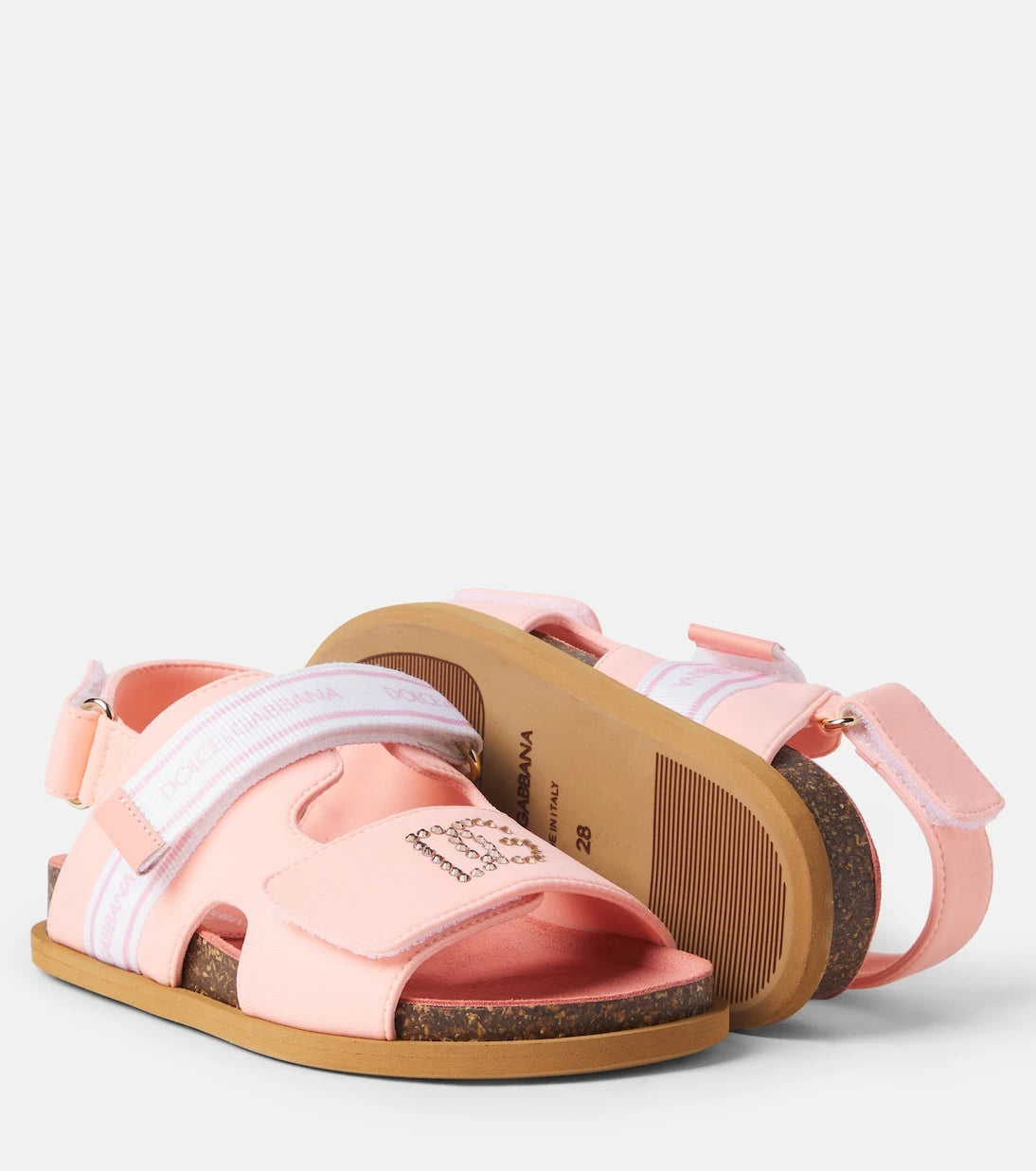 Dolce&Gabbana Kids - صنادل مزينة بشعار DG