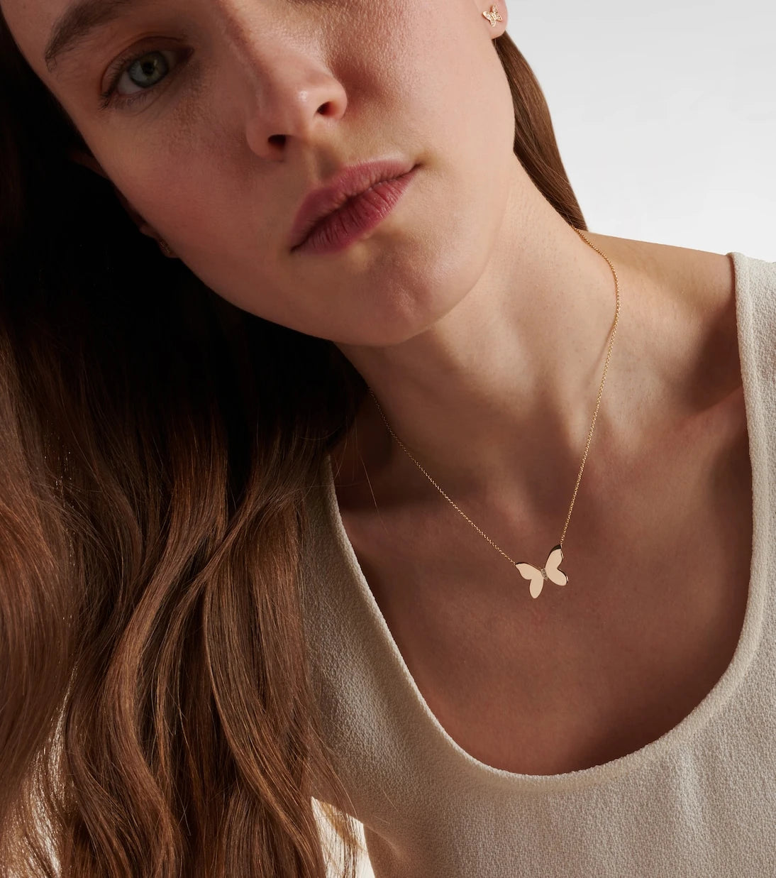 Sydney Evan - Butterfly 14kt gold necklace with diamonds