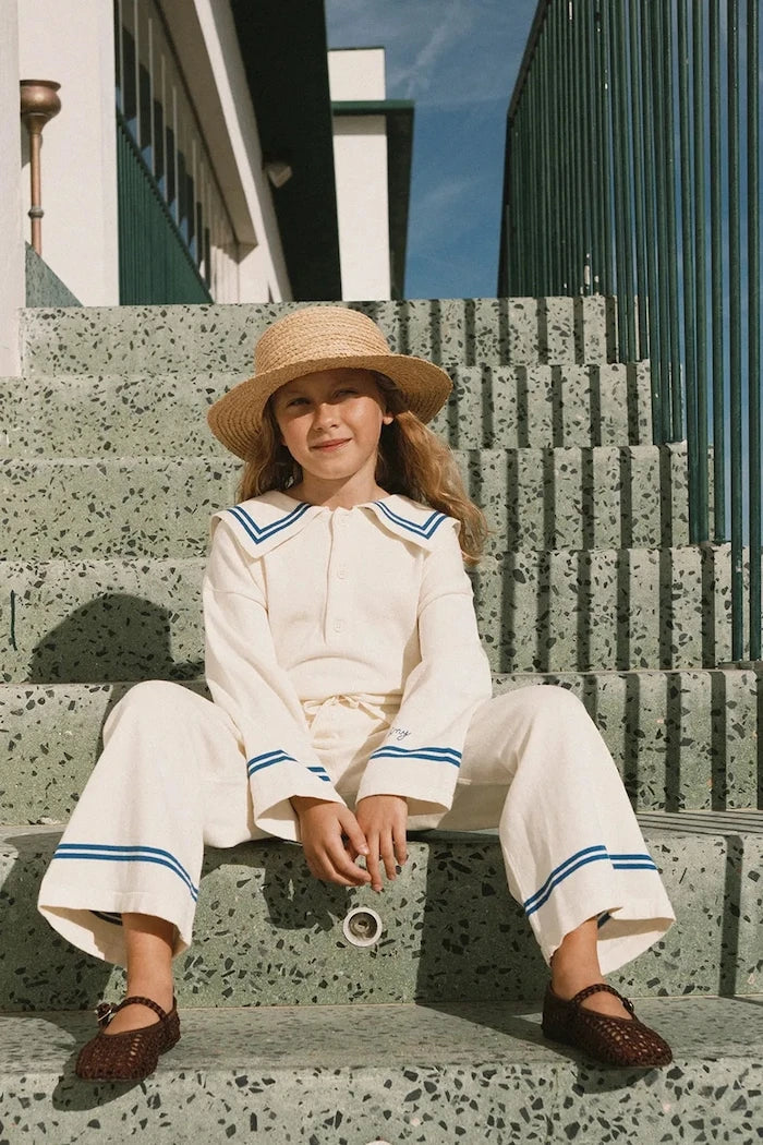 Детски памучен пуловер Tinycottons SAILOR TINY CARDIGAN