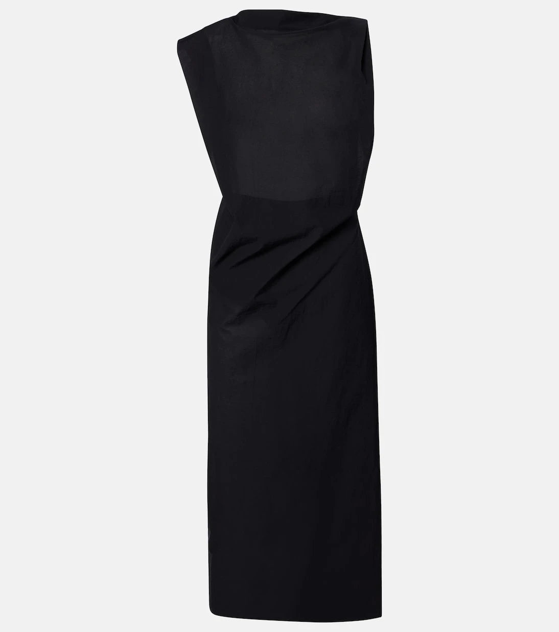Jacquemus - Drap cotton-blend poplin midi dress