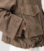 AllSaints Brown Suede Clay Bomber Jacket