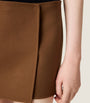 Miu Miu Brown Wool-Cashmere Wrap Mini Skirt