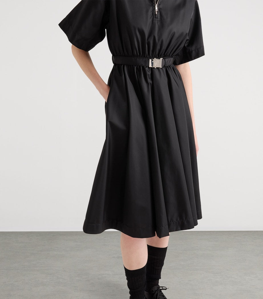 Prada Black Re-Nylon Midi Dress